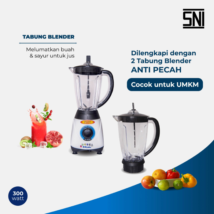 Miyako Blender Plastik 1.5 Liter 2in1 - BL52PI | BL-52 PI
